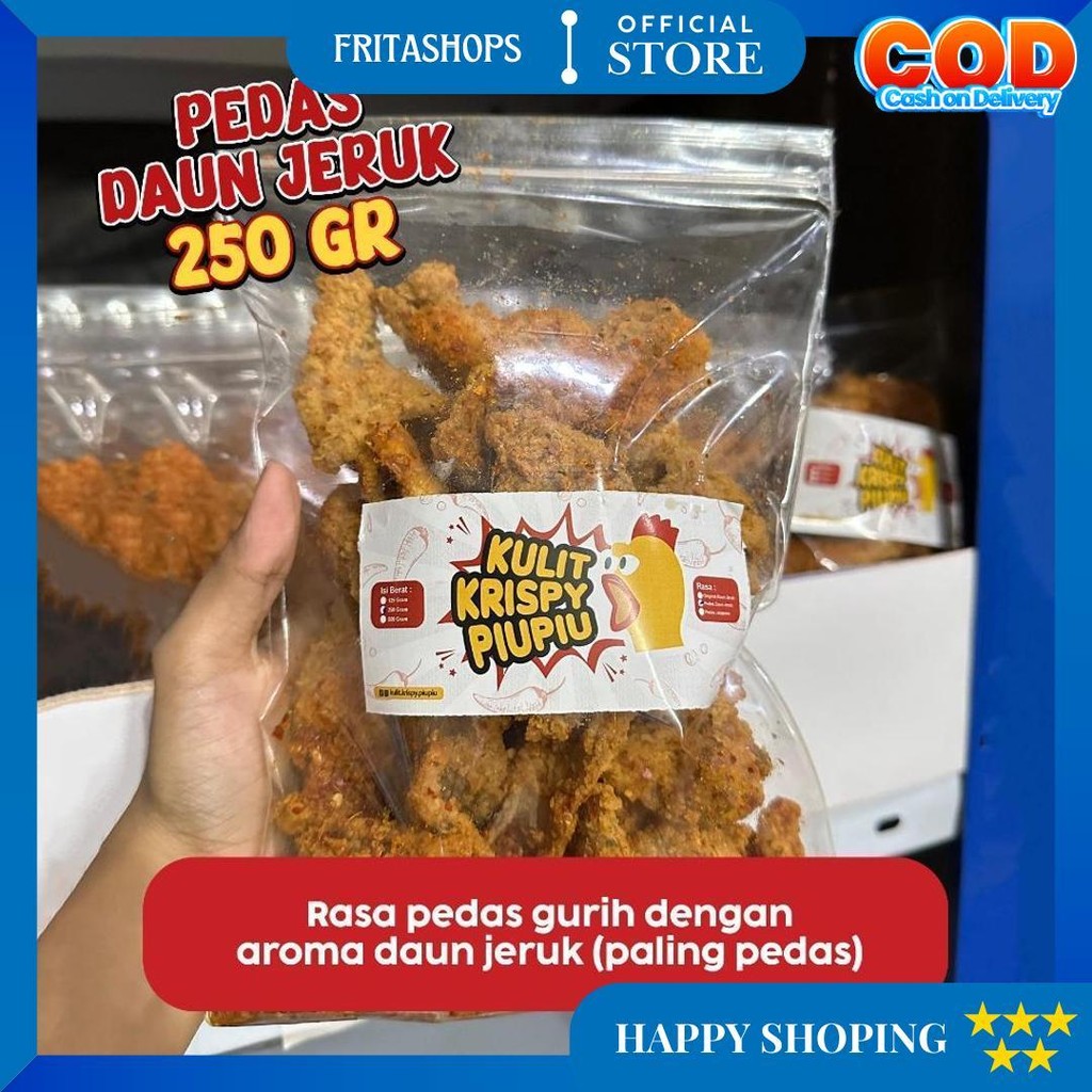 

[Free Emas Random] Piupiu - Kulit Ayam Crispy 250Gr Snacks Rasa Jalapeno/Original/Pedas Daun Jeruk D Promo 10.10
