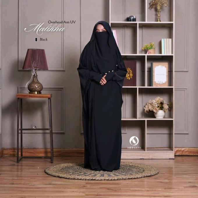 Heedaya - Malikha Khimar Overhead Gamis Abaya Syar'I Overhead Umroh Haji Al - Emira Anti Uv Promo