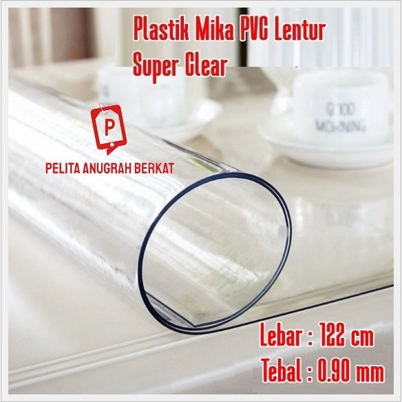 

Plastik Mika Lentur Super Clear Bening Lebar 122Cm Tebal 0.90Mm / Mika Bahan Penutup Atap Meteran