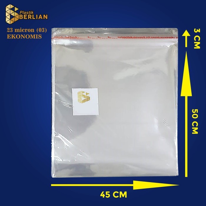

45 X 50 Cm Plastik Opp Ekonomis 23Micron (100 Lbr) (Lem/Seal)