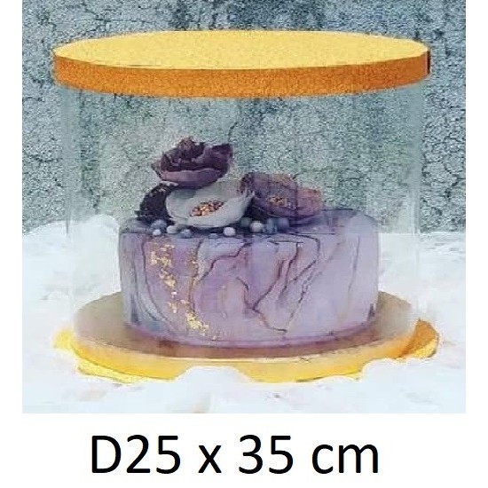 

Cake Box Kotak Kue Gift Mika Bulat D25 X T35 Cm +Tatakan