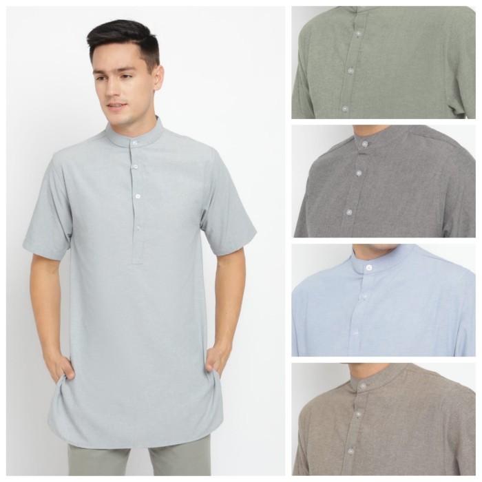 Baju Koko Kurta Pria Ankara - Toraformen Lengan Pendek Premium Katun