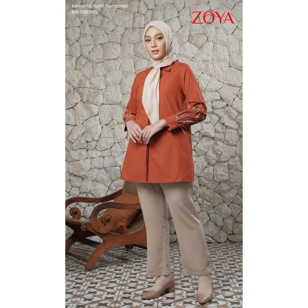 BERKUALITAS ZOYA TUNIK ATASAN POLOS KAMALITA TUNIK BUSUI FRIENDLY HITAM DAN TERAKOTA
