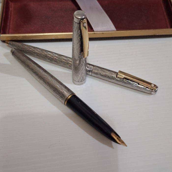 

HOT SALE! sheaffer vintage silver plated nib 14k 585 & bolpoin