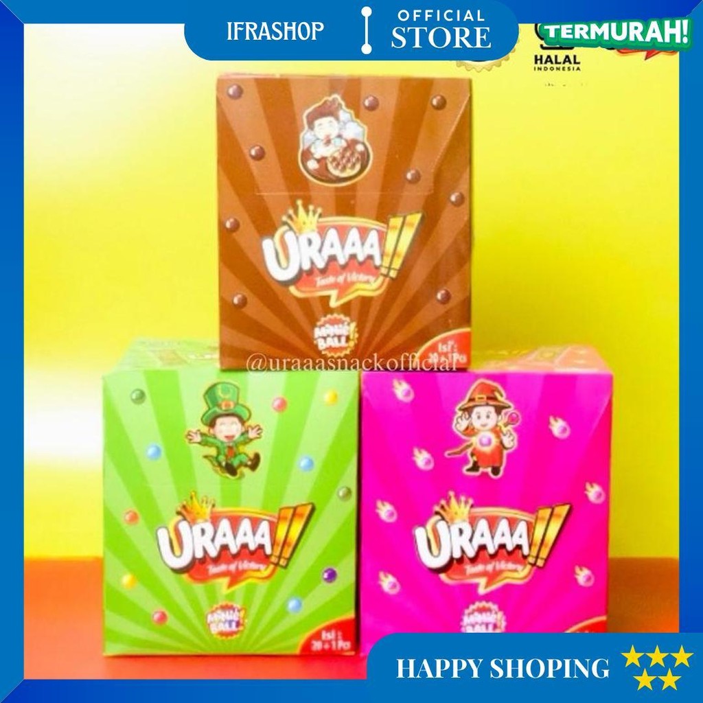 

Paket Usaha [Isi 60+3] Bundle Get 3 Box Snackpack Uraaa!! Mix Aneka Kacang, Jagung, Opak, Choco Ball D Termurah