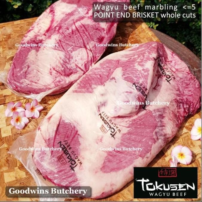 

5.5kg beef Wagyu Tokusen mbs5 POINT END BRISKET aged FROZEN whole cut alum