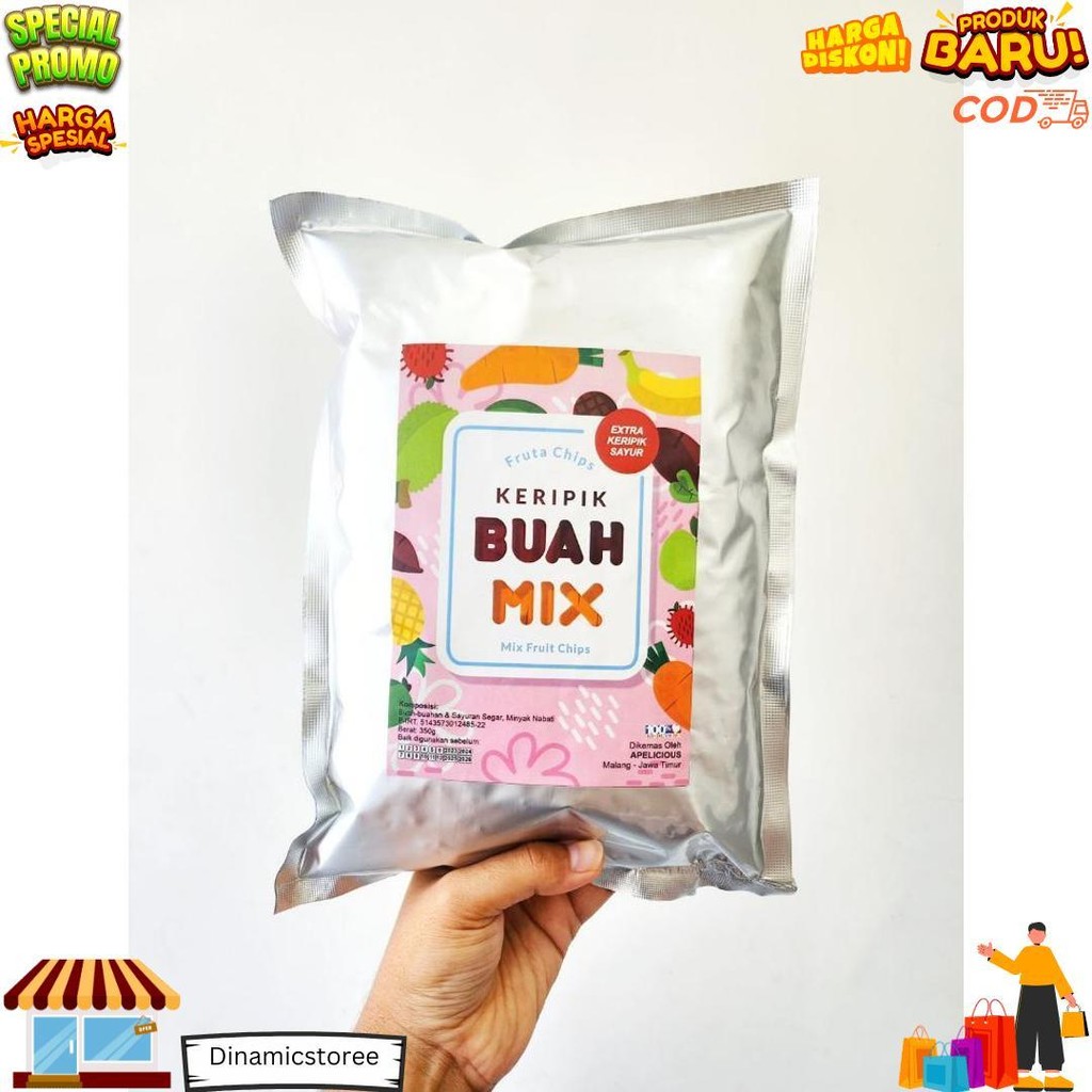 

Apelicious Keripik Buah Mix 250G (Mix 6 Buah) / Keripik Buah Sayur Mix 350G Fruta Apelicious D Termurah
