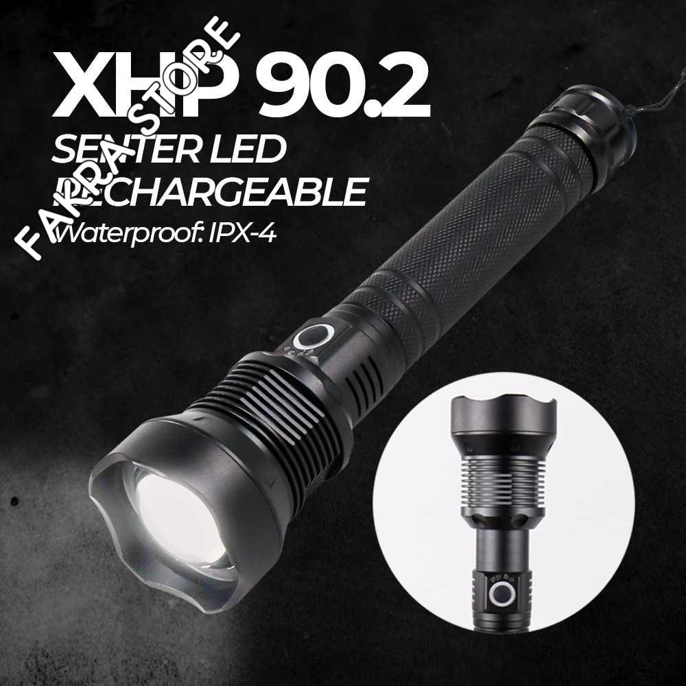 XLAMP Senter LED Flashlight USB Rechargeable XHP90.2 Waterproof - JHS52 Original Termurah