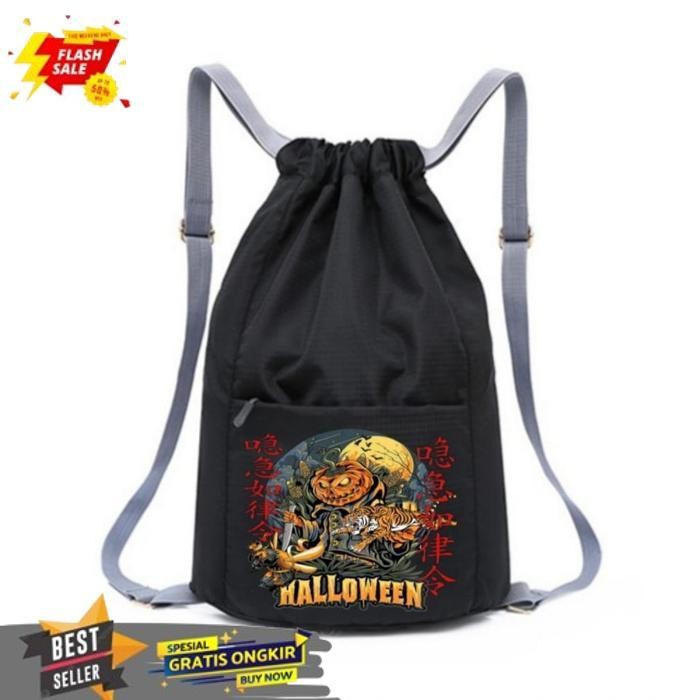 SALE STRING BAG PRIA DAN WANITA / TAS SERUT UNISEX/ TAS PUNGGUNG MOTIF SABLON POLOS / TAS MURAH MULT