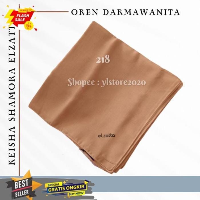 FLASH SALE HIJAB SEGI EMPAT WARNA PINK SALEM KHAKI SCARF POLOS ELZATTA