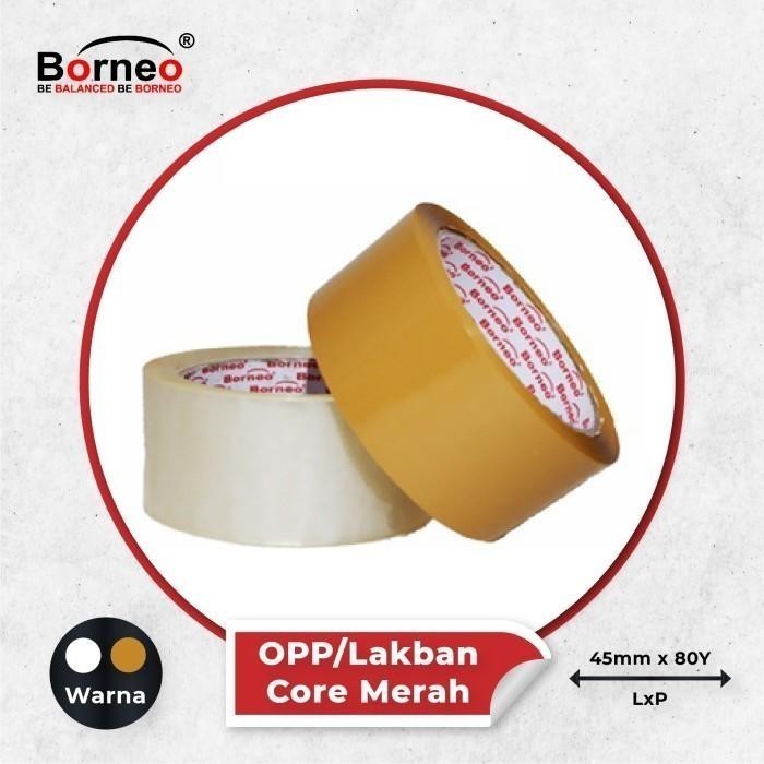 

6 ROLL - Borneo OPP Lakban Bening / Coklat 45 mm x 80 Yard