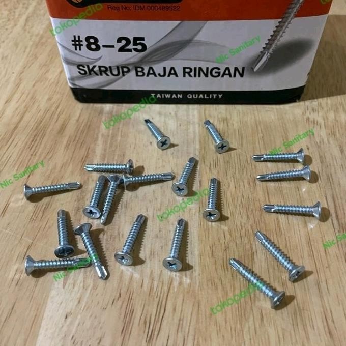 Sekrup Baja Ringan Camel 8X25 (Panjang 2,5Cm) Baut Baja Ringan Grc Sds