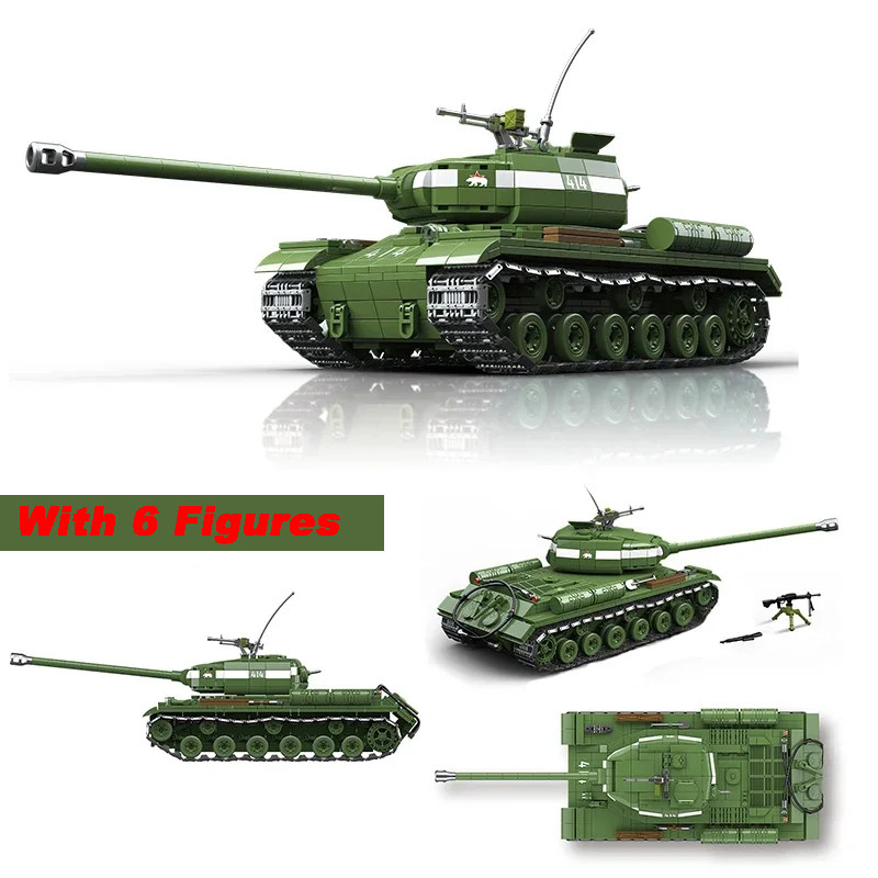 WEDO NEW 1703pcs Military WW2 IS-2 Heavy Tank Building block Classic World War II Heavy Tank Crawler