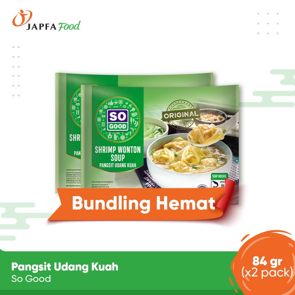

So Good Pangsit Udang Kuah/Shrimp Wonton Soup 84 gr - Isi 2 pack