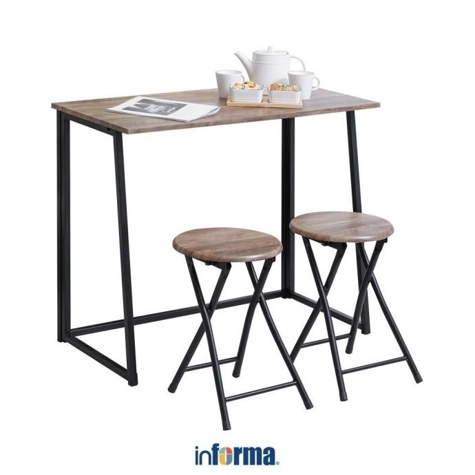 INFORMA LEXI SET MEJA MAKAN LIPAT 2 BANGKU - COKELAT