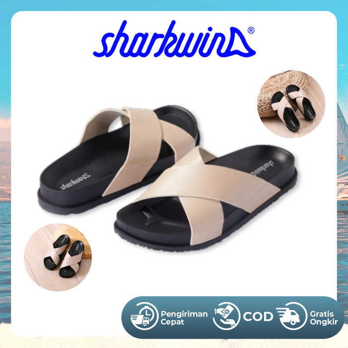 Sharkwin Sandal Wanita Pu Anti-Slip Strap Design Slippers Wsp007
