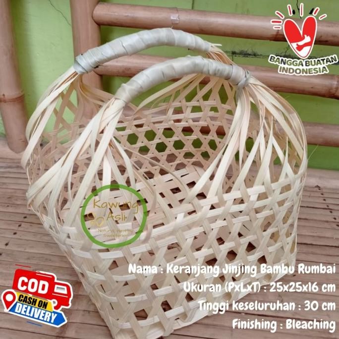 +%+%+%] Tas Jinjing Anyaman Bambu Keranjang Mahar Hampers Botol Kantong Buah B