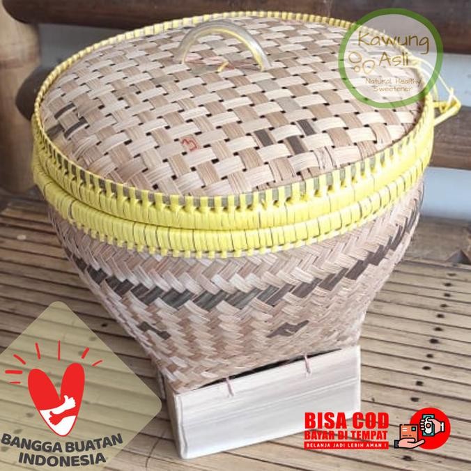 {{{{{{] Bakul Wakul Sangkul Boboko Ceting Nasi Kecil dengan Tutup dari Bambu