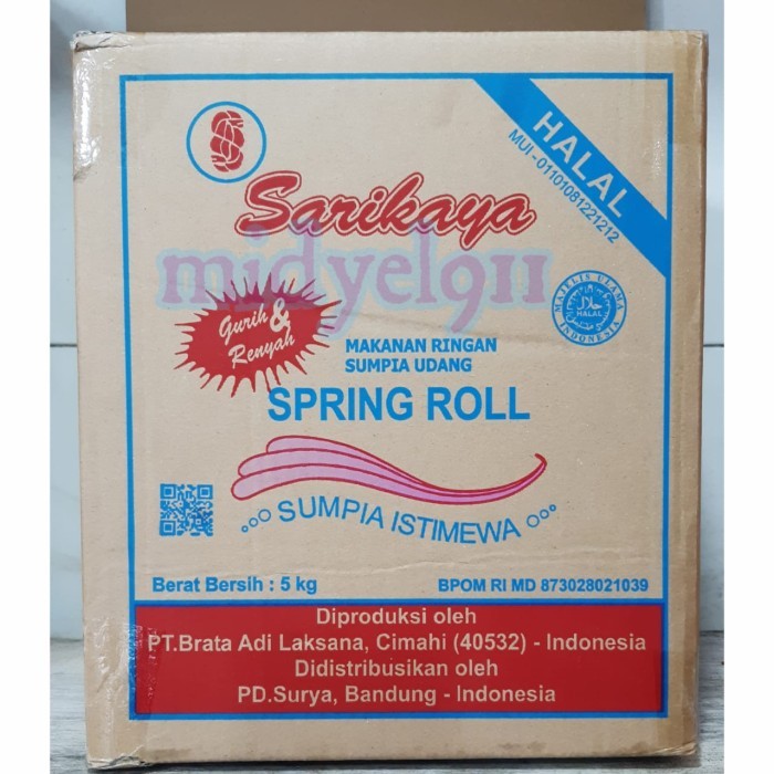 

SUMPIA UDANG SPRING ROLL / SUMPIA EBI SPRING ROLL KARDUSAN 5KG