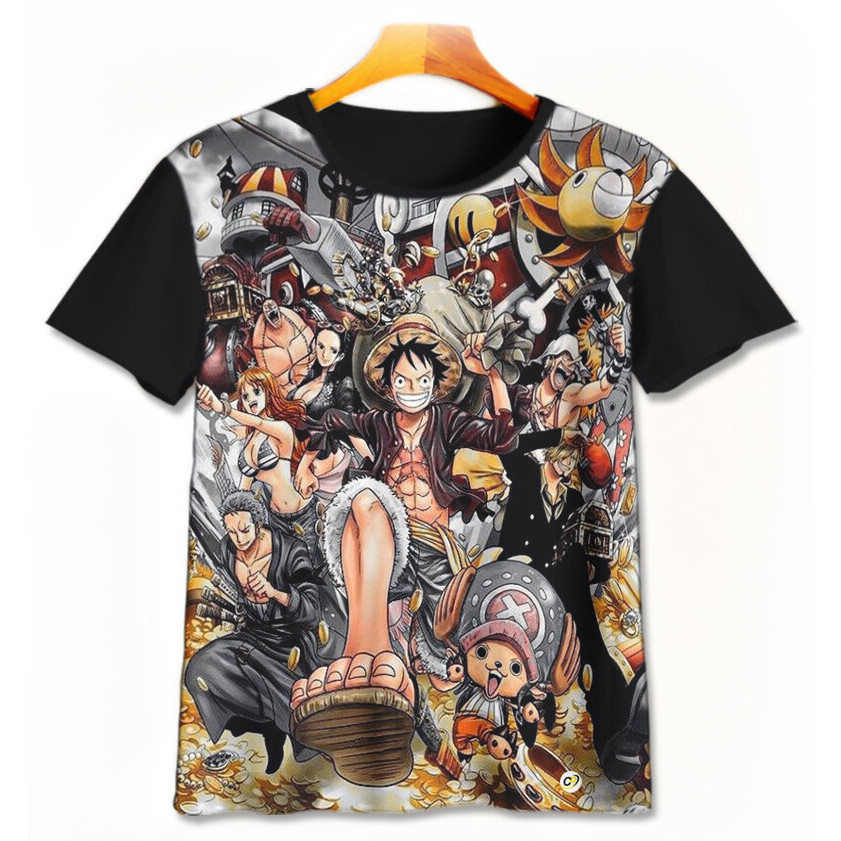 Baju Kaos Anak 3D One Piece Anime V11 Pakaian Anak Laki-Laki Perempuan Usia 1-12 Tahun