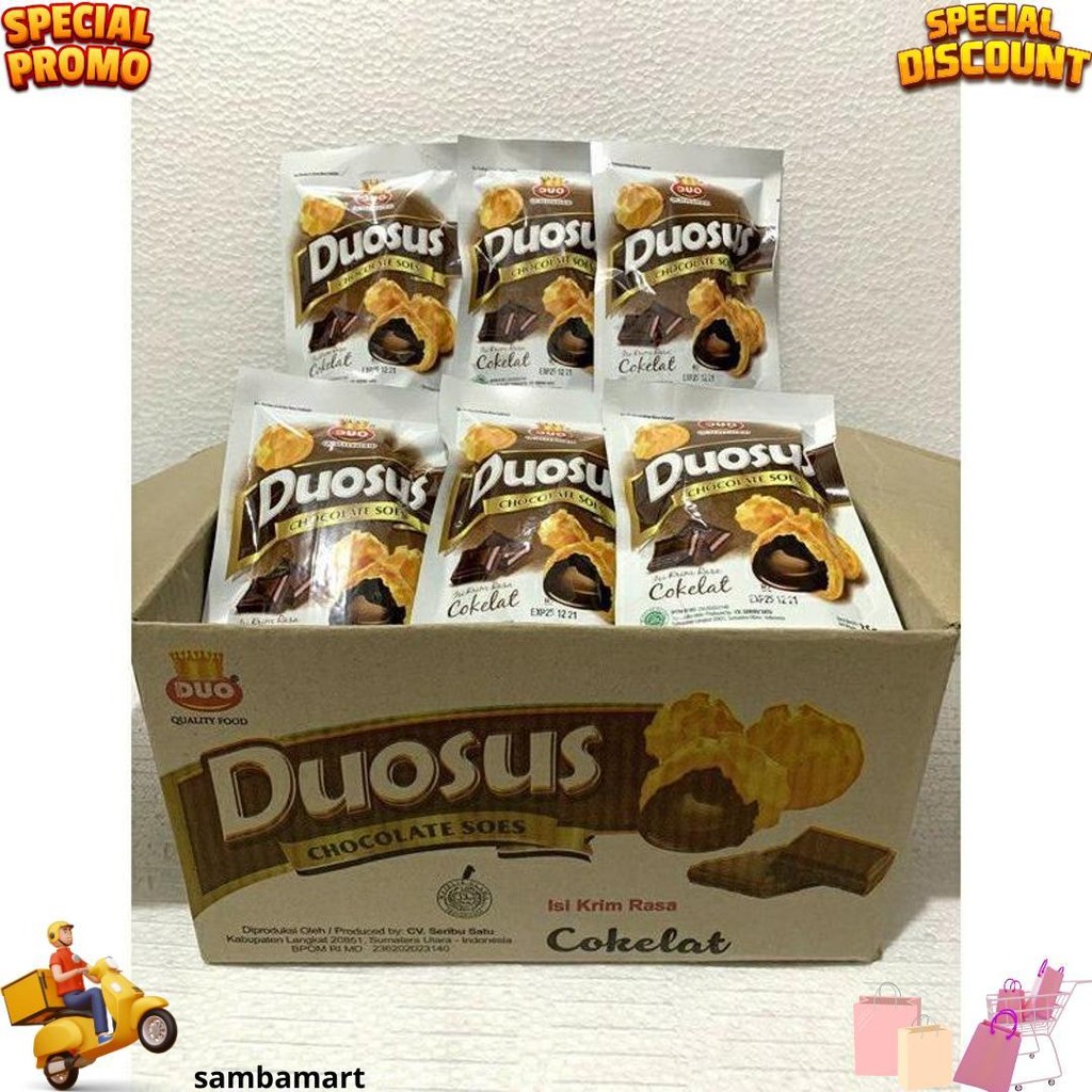 

[Per Dus] 30Pcs Duo Sus Coklat Wajib Shopee Express 1 Kotak Termurah / Duosoes / Duosus / Duo Soes / Duo Sus Kering Snack Viral Halal Mui D Termurah