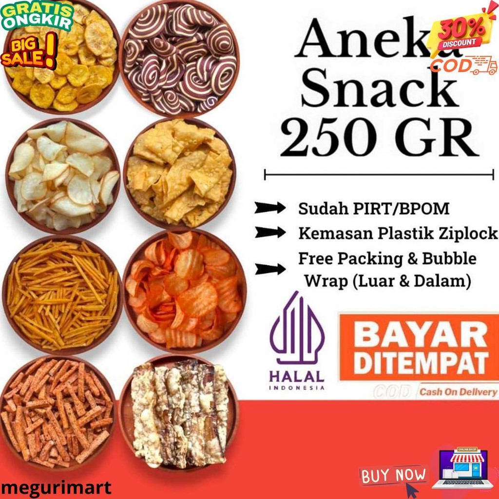 

[Lesa Snack] Aneka Snack 250 Gram / Snack Kiloan / Cemilan Kiloan Grosir Termurah / Keripik D Gratis Ongkir