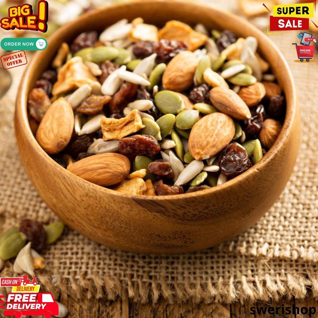 

Trail Mix Safiya 500 Gr Kacang Buah Kering | Snack Camilan Sehat Sereal Makanan Ringan Roasted Dried Fruit Healthy Food D Promo 3.3