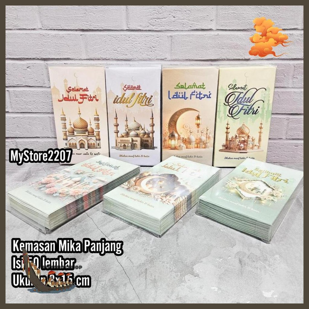 

(Mika Panjang Isi 50) Grosir Amplop Hari Raya Lebaran Idul Fitri Ramadhan Motif Islami, Kartun Lucu Cod