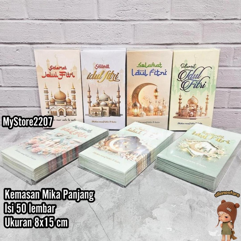 

(Mika Panjang Isi 50) Grosir Amplop Hari Raya Lebaran Idul Fitri Ramadhan Motif Islami, Kartun Lucu Promo