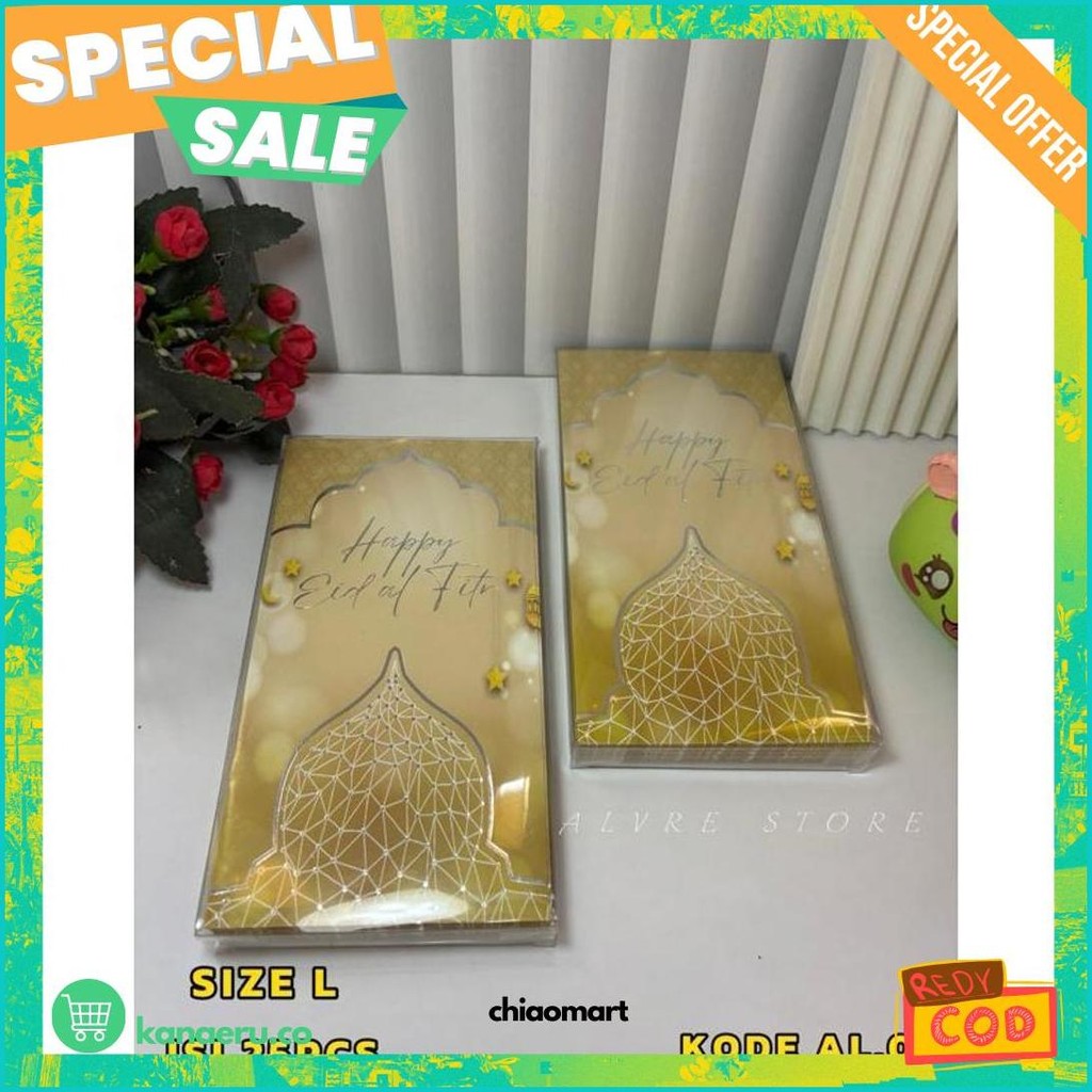 

Amplop Lebaran Idul Fitri Ukuran Besar 8,5 Cm X 16 Cm (Isi 25,30 Lembar) Uang Tanpa Dilipat Kemasan Mika Kualitas Premium Promo
