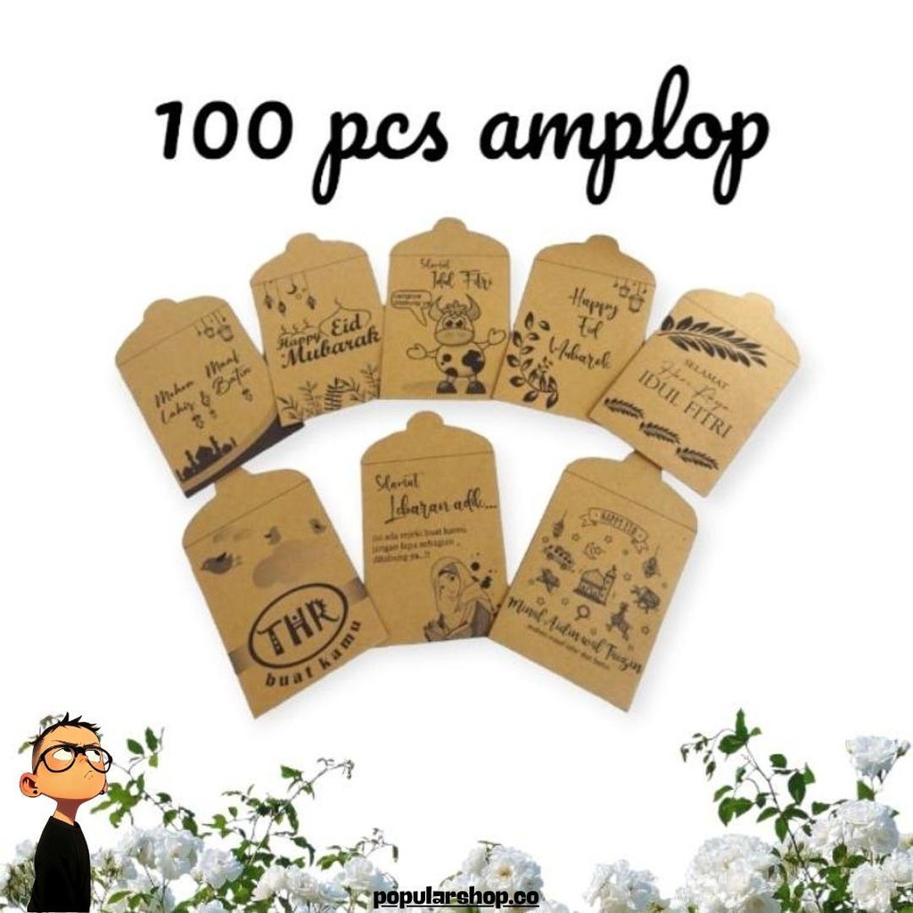 

100 Pcs Amplop Lebaran Kertas Coklat || Angpau Lebaran || Amplop Lebaran Idul Fitri Cod