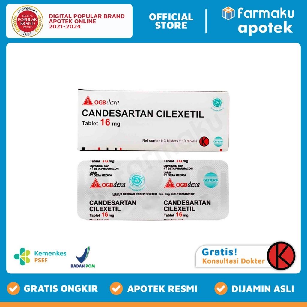 Candesartan 16 mg Dexa  Blister 10 tablet  - ASB