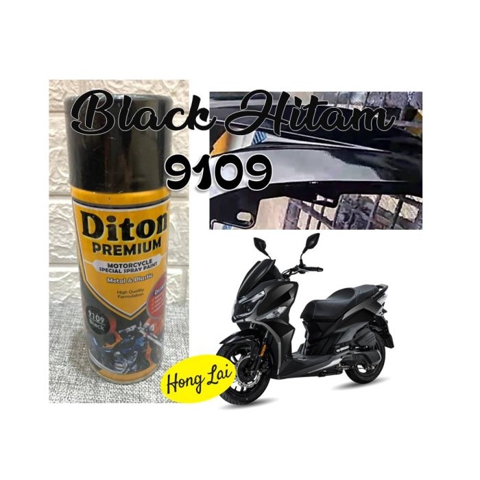 Cat Pilox Diton Premium Black Glossy 9109 400cc Warna Hitam Kilap