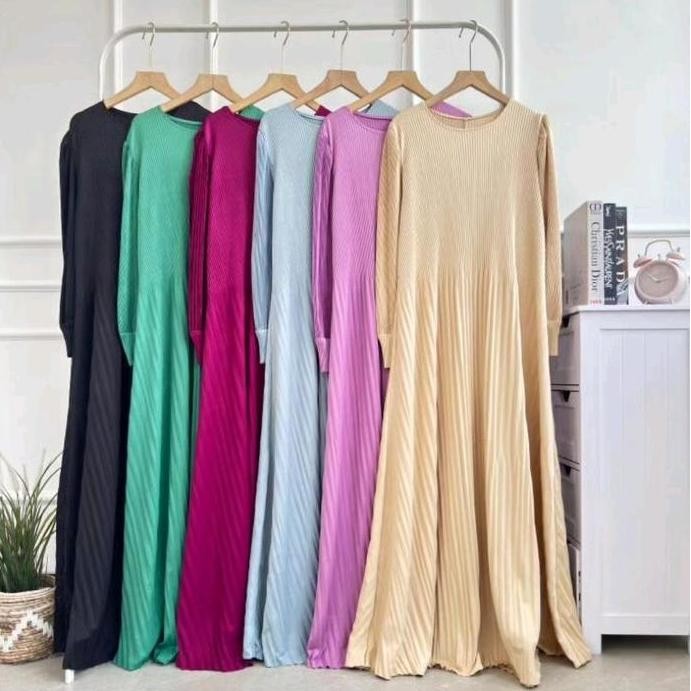 gamis wanita plisket Nadya Dress Muslim Terlaris
