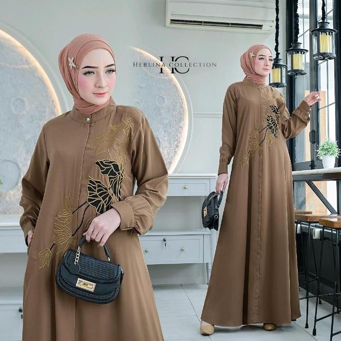 Abaya Najwa / Gamis Bordir /Gamis Jumbo LD 120cm / Dress Terbaru / Abaya / Abaya Hitam / Dress Konda