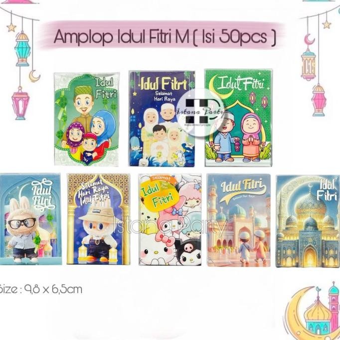 

] [50Lembar] Amplop Lebaran Idul Fitri / Angpao Lebaran Box Mika Size M