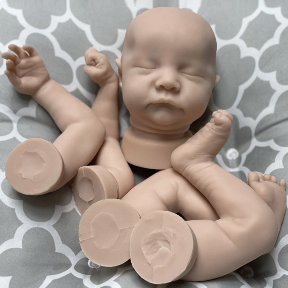 SGS Attyi 45CM Full Solid Silicone Reborn Doll Kits Sleeping Levi Baby Doll DIY Unpainted Newborn Do