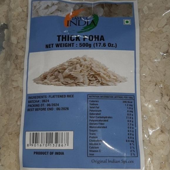 

*****] THICK POHA TASTE OF INDIA 500G / Rice Flakes / Serpihan Nasi Kental