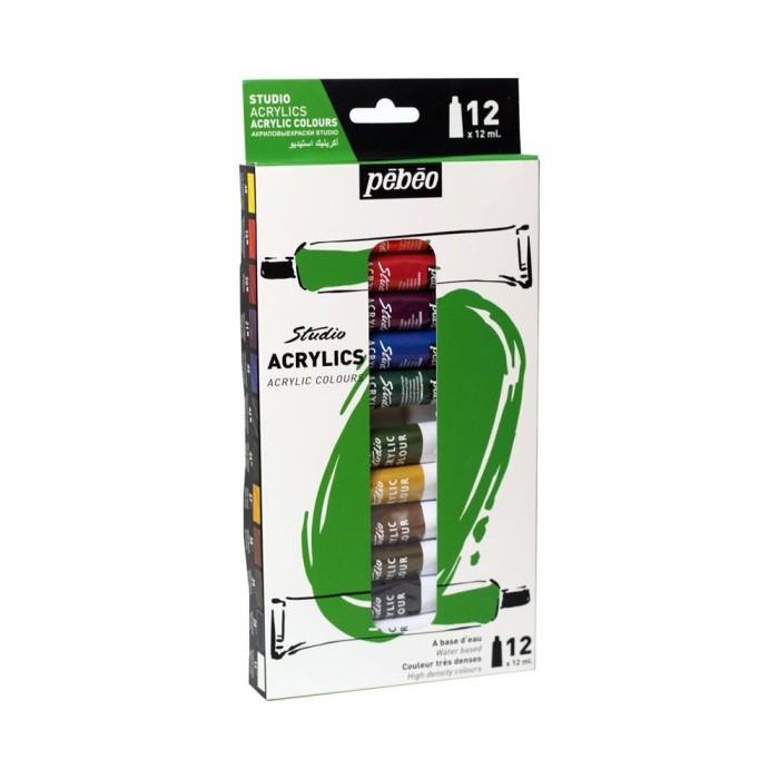 

PEBEO Studio Acrylic Paint 12 x 12ml Tube Set