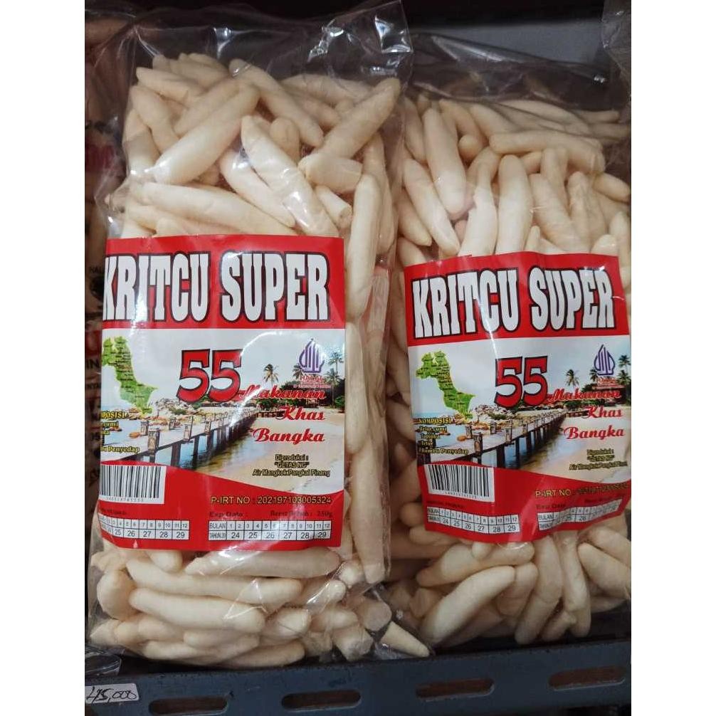 

KERUPUK TELOR CUMI KRICU KHAS BANGKA CAP 55 KEMASAN 250GRAM