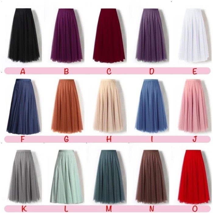 PROMO ROK TUTU REMAJA WANITA IMPOR PANJANG PUTIH, MERAH, MINT, PINK SKR105
