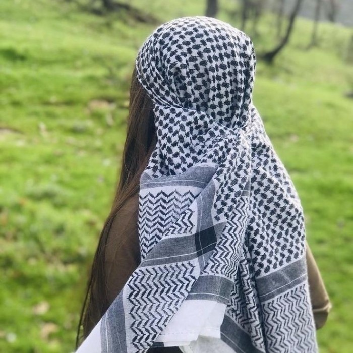 Sorban Sorban, Keffiyeh, Semagh, Sorban Yasser Arafat, Sorban Segi 4, Kashmir - Hitam motif halus ar