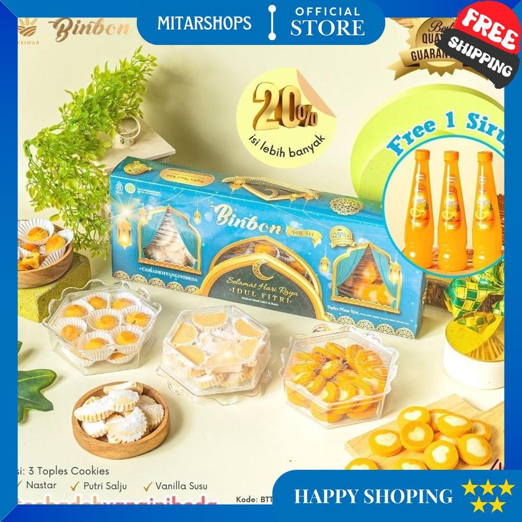 

Rmdodo - Kue Kering Lebaran Top Tri Squash Halal / Hampers Kue Lebaran Paket 3 Toples + 1 Sirup D Promo 10.10