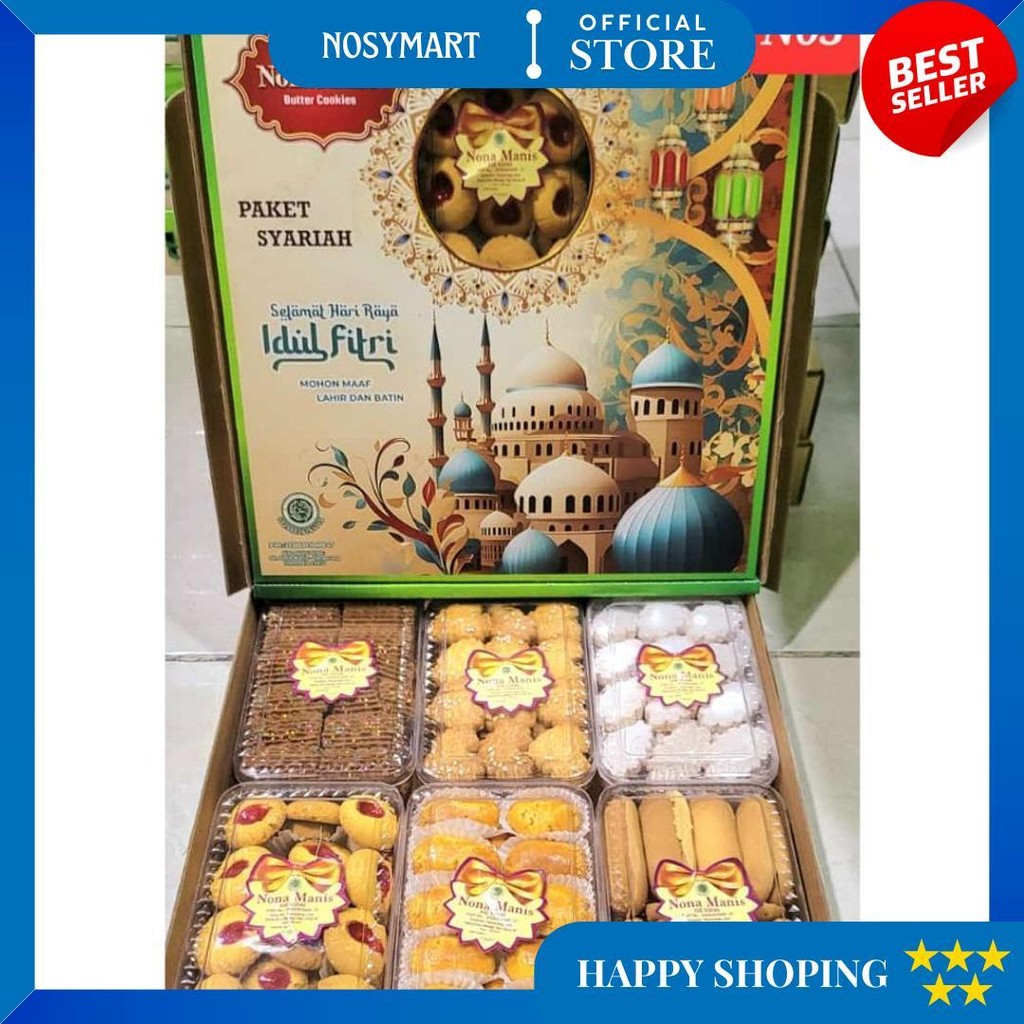 

Apazada - Kue Kering Lebaran Nona Manis Soleha Halal / Hampers Kue Lebaran Paket 6 Toples Murah Enak D Best Seller