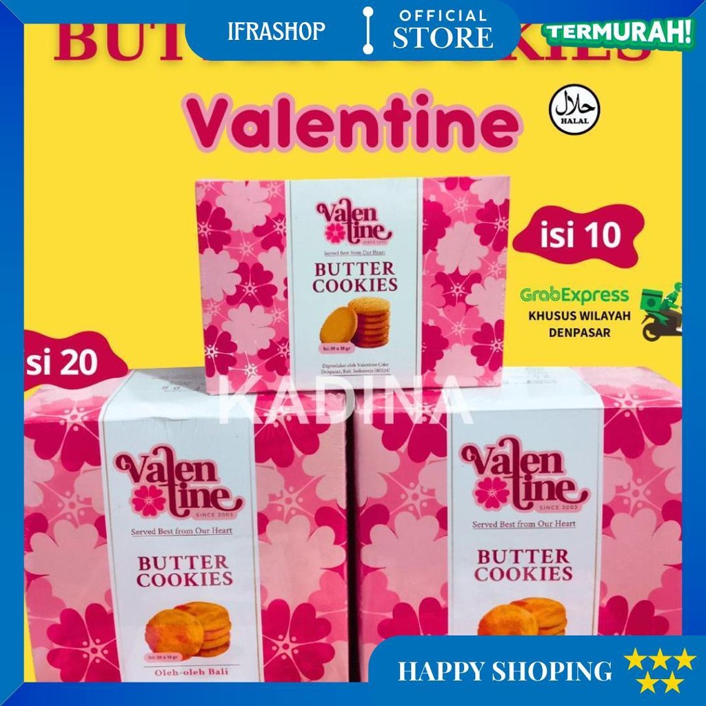 

Butter Cookies Isi 10 & Isi 20 | Pie Kacang Isi 10 & Isi 20 | Pie Kacang Kopi Karamel Valentine Oleh-Oleh Khas Bali | Kue Kering Lebaran D Gratis Ongkir