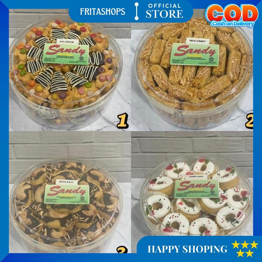 

Sandy Cookies Regular (Hijau) Toples Tin Sedang (Exp Panjang) Nastar / Kastengel / Sagu Keju / Lidah Kucing / Putri Salju / Salju Mede / Almond Classic / Keju Crispy / Choco Cheese Mede / Blueberry Ring / Kue Jakarta Imlek Lebaran Idul Fitri D Cod