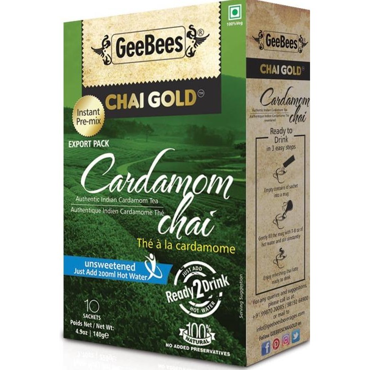 

\"\"\"\] CHAI GOLD CARDAMOM CHAI GEEBEES 140g (10pcs) / UNSWEETENED