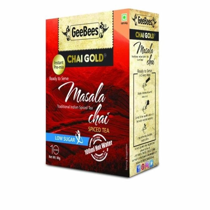 $+$+$+$+] CHAI GOLD MASALA CHAI GEE BEES 140g (10pcs) / Tea Instant