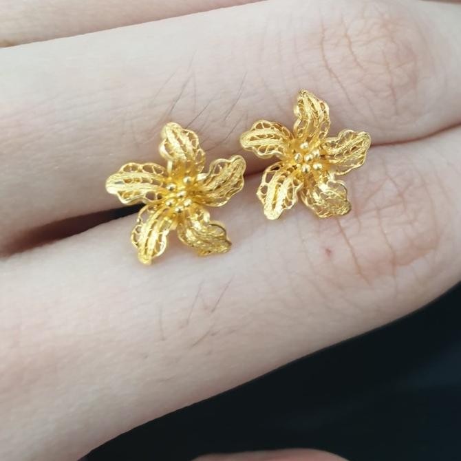 Giwang Kendari Kembang Emas asli