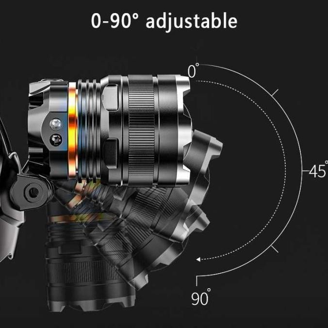 Senter Kepala LED X70 Cahaya Kuning Jarak 1000 Meter Bisa di Cas Double Baterai Terlaris